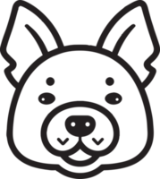 fofa cachorro logotipo dentro plano estilo png