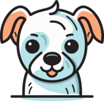 cute dog logo in flat style png