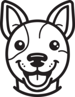 fofa cachorro logotipo dentro plano estilo png