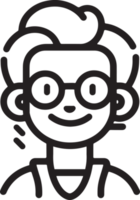 mano dibujado linda niña personaje logo en plano estilo png