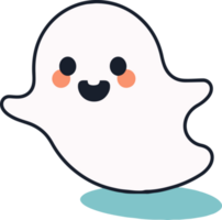 Hand Drawn cute ghost in flat style png