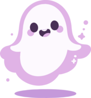 mano dibujado linda fantasma en plano estilo png