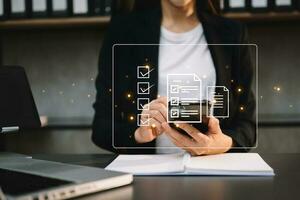 Checklist and filling survey form online. Document management system, DMS. Assessment form, questionnaire, checklist .Quality control and accuracy Check completeness.using a laptop and tablet photo