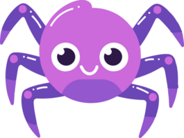 mão desenhado fofa aranha dentro plano estilo png