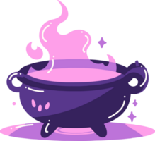 Hand Drawn cute Witch Cauldron in flat style png