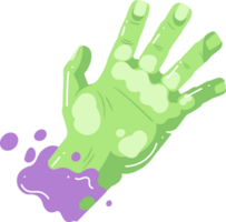 mano dibujado zombi mano en plano estilo png