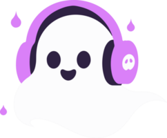 mano dibujado linda fantasma en plano estilo png