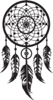 Hand Drawn dream catcher amulet in flat style png