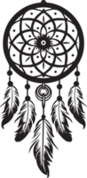 Hand Drawn dream catcher amulet in flat style png