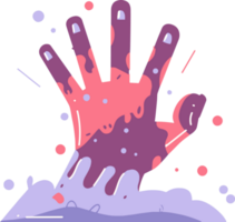 Hand gezeichnet Zombie Hand im eben Stil png