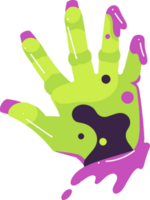 hand- getrokken zombie hand- in vlak stijl png