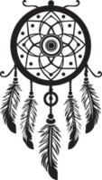 Hand Drawn dream catcher amulet in flat style png