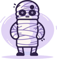 Hand Drawn cute mummy in flat style png