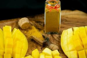 Turmeric Curcuma longa curry mix with mango powder photo