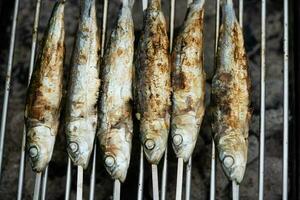 Charcoal grilled fish and other seafood photo