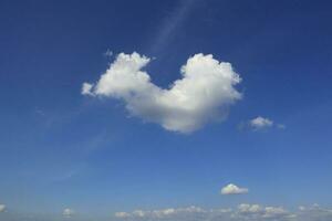 Blue sky background with tiny clouds, natural pattern. photo