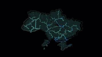 Ukraine Map Shape Outline, Country Digital Contour video
