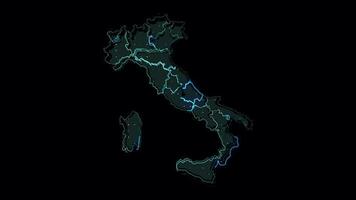 Italy Map Shape Outline, Country Digital Contour video