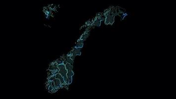 Norway Map Shape Outline, Country Digital Contour video