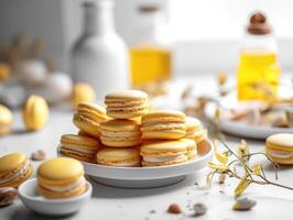 sabroso limón hecho en casa macarons generativo ai foto