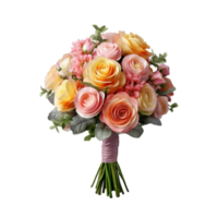 flower bouquet isolated on background with Generative AI png