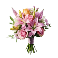 flower bouquet isolated on background with Generative AI png