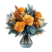 flower bouquet isolated on background with Generative AI png