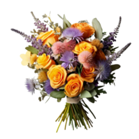 flower bouquet isolated on background with Generative AI png