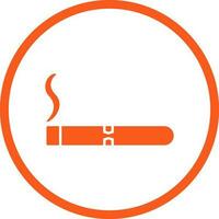 icono de vector de cigarro encendido único