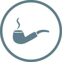 Unique Lit Smoking Pipe Vector Icon