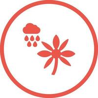 Flower with rain Vector Icon