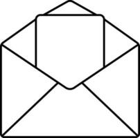 ilustración de abierto correo electrónico icono en negro y blanco vector