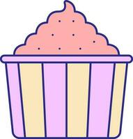 Flat Style Ice Cream Cup Colorful Icon. vector