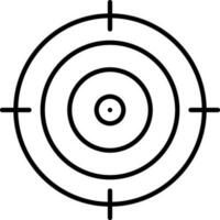 Target Point Icon In Black Line Art. vector