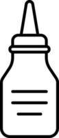 Oil Or Glue Bottle Icon In Thin Line Art. vector