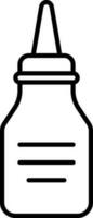 Oil Or Glue Bottle Icon In Thin Line Art. vector