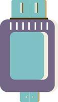 Purple And Blue Pen Drive Icon In Flat Style. vector
