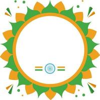 Illustration Of Floral Circular Frame In Indian Flag Color Icon In Flat Style. vector