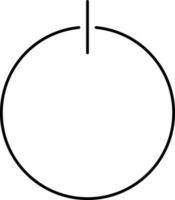 Illustration Of Power Button Icon In Black Linear Art. vector