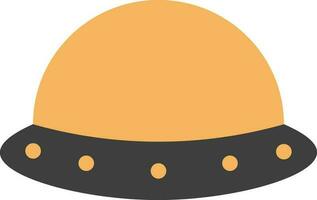 UFO Icon In Black And Yellow Color. vector