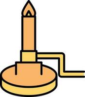 Bunsen Burner Icon In Orange Color. vector