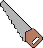 Isolated Handsaw Brown And Grey Color. vector