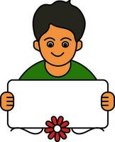 Greeting Card Showing Boy Colorful Icon. vector