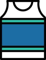 Blue And White Undershirt Or Tank Top Icon. vector