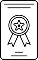 Prize Coupon Or Certificate Line Art Icon. vector