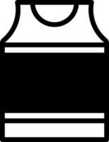 Black And White Undershirt Or Tank Top Icon. vector