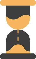 Hourglass Icon In Black And Yellow Color. vector