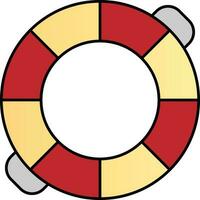 Red And Yellow Swimming Ring Icon Or Symbol. vector
