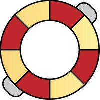 Red And Yellow Swimming Ring Icon Or Symbol. vector