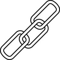 Link Or Chain Flat Icon In Line Art. vector